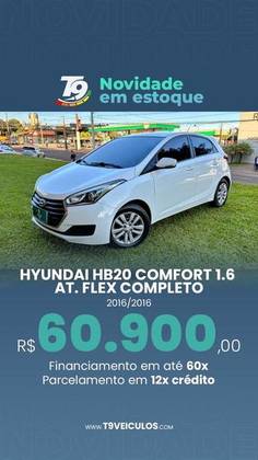 HYUNDAI HB20 1.6 COMFORT PLUS 16V FLEX 4P AUTOMÁTICO